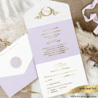 Lavender und Real Gold Foil Monogram Wedding