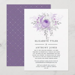 Lavender und Silver Floral Wedding Guest List Ankündigung