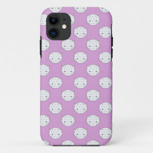 Lavender und White Kitty Faces Muster Polka Dots Case-Mate iPhone Hülle