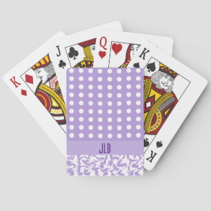 Lavender und White Polka Dots Spielkarten