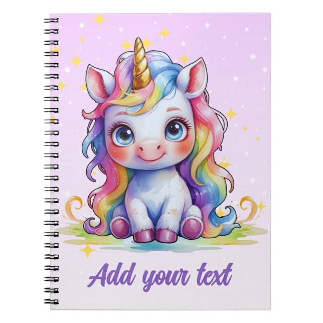 Lavender Unicorn Journal - Personalisiert Notizblock (Vorderseite)
