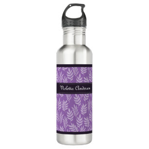 Lavender Verlasse elegantes Lila Muster mit Namen Trinkflasche