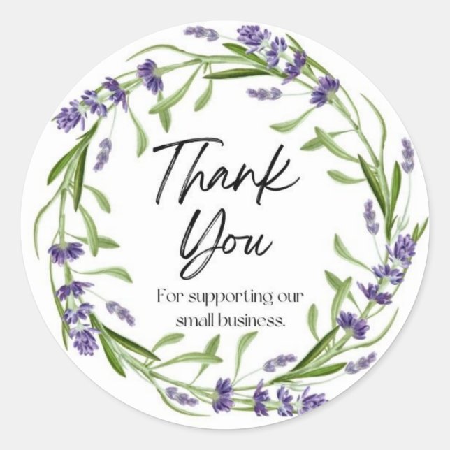 Lavender Vielen Dank Runder Aufkleber (Vorderseite)