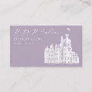 Lavender Vintage Castle RSVP Hochzeitswebsite Begleitkarte