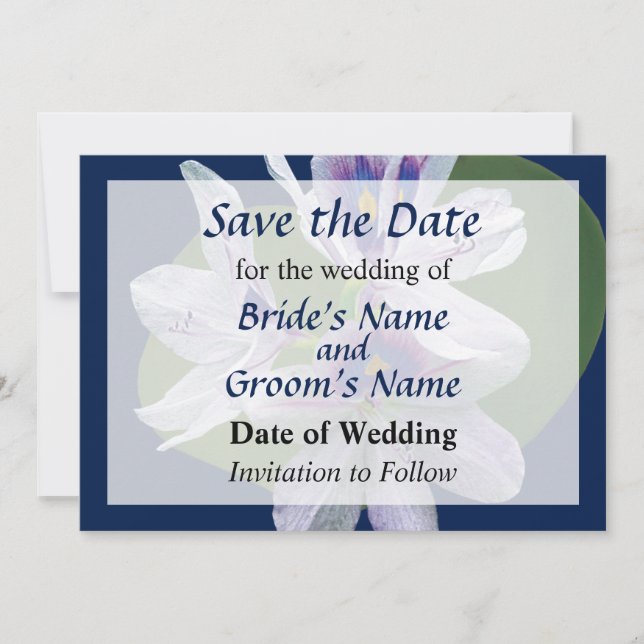 Lavender Water Lilies Save the Date (Vorderseite)