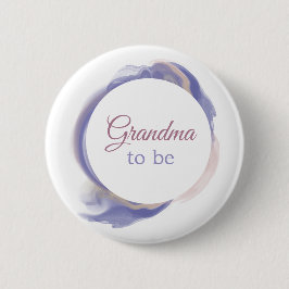 Lavender Watercolor Abstract Grandma to be Button