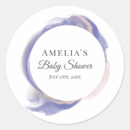 Lavender Watercolor Abstract Round Sticker