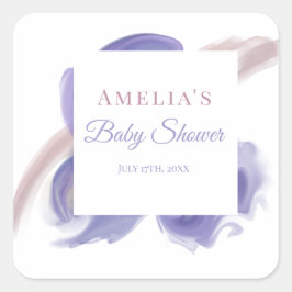 Lavender Watercolor Abstract Square Sticker