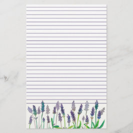 Lavender Watercolor-Blume Lined Letter Writing Briefpapier