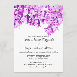 Lavender Watercolor Blume Moderne Hochzeit Einladung