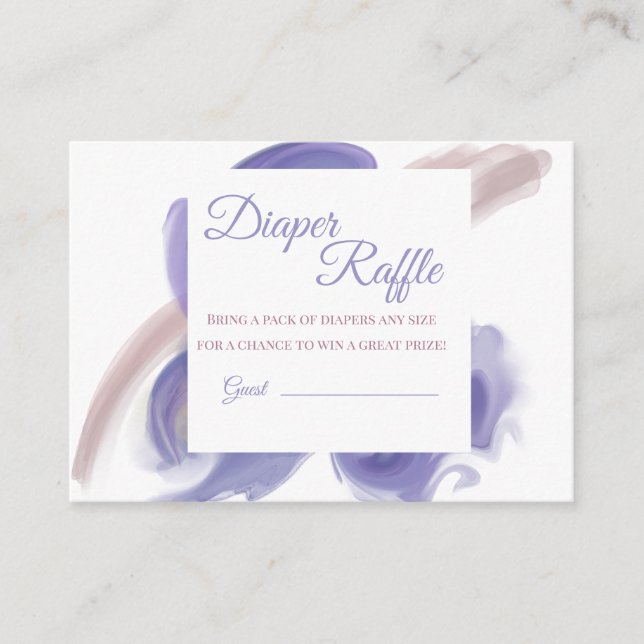 Lavender Watercolor Diaper Raffle Insert (Vorderseite)