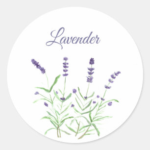 Lavender Watercolor Herbs Küche Lila Runder Aufkleber