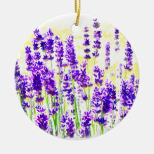 Lavender Watercolor Keramikornament