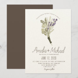 Lavender Watercolor Ökologisch Bouquet Wedding Einladung