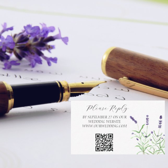 Lavender Watercolor Purple Blumen Blumenzehen Begleitkarte (Von Creator hochgeladen)
