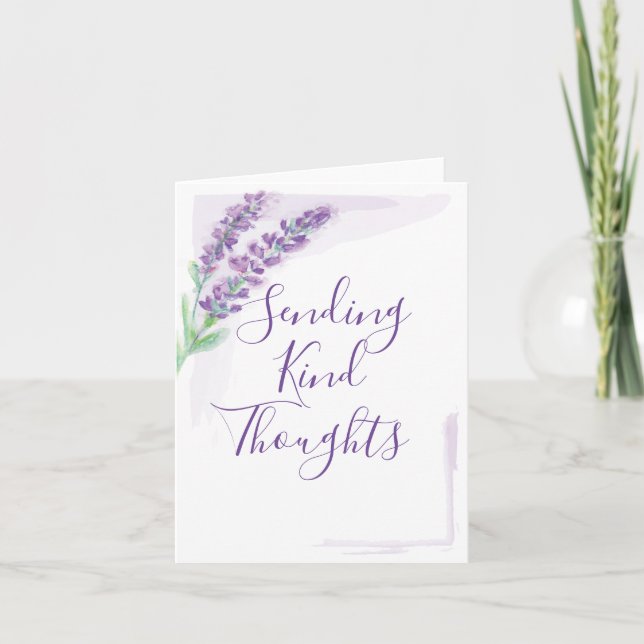 Lavender Watercolor Sinnliche Gedanken senden Karte (Vorderseite)