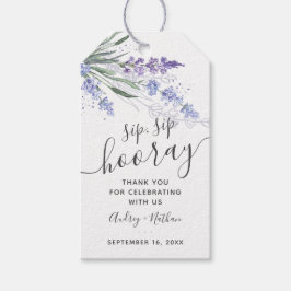 Lavender Watercolor Sip Hooray Gefallen Geschenkanhänger