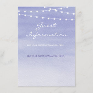 Lavender Watercolor Stringlights Gästebuchsinforma Begleitkarte