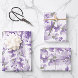 Lavender Watercolor Wedding Geschenkpapier Set