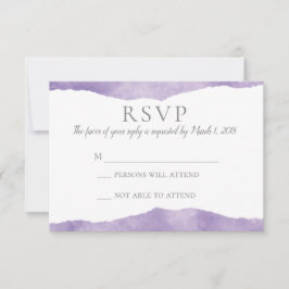 Lavender Watercolor Wedding UAWG RSVP Karte