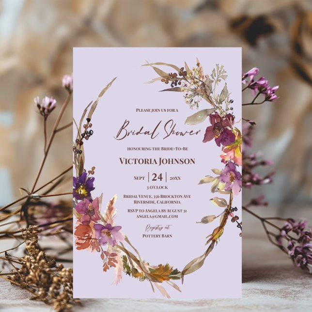 Lavender Watercolor Wildflower Invitation Einladung (Von Creator hochgeladen)