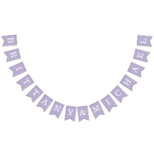 Lavender Wedding Einfache Lila Braut- und Bräutiga Wimpelkette