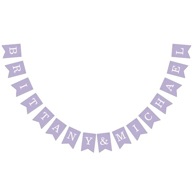 Lavender Wedding Einfache Lila Braut- und Bräutiga Wimpelkette (Alle)