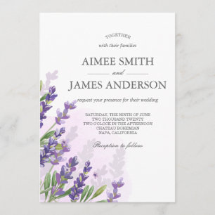 Lavender Wedding Einladung Rustikale Elegante Blum