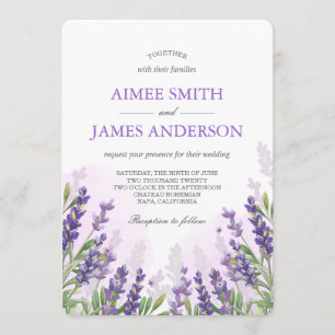 Lavender Wedding Einladung Rustikale Elegante Blum