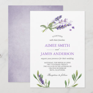 Lavender Wedding Einladung Rustikale Elegante Blum
