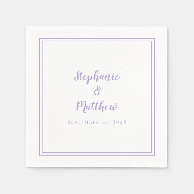 Lavender Wedding Elegant Simple Modern Reception  Serviette (Vorderseite)