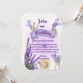 Lavender Wedding Invitation Einladung