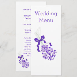 Lavender Wedding Menükarte