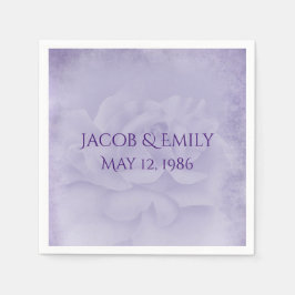 Lavender Wedding Rose Serviette