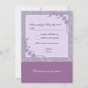 Lavender Wedding RSVP Note Card Einladung