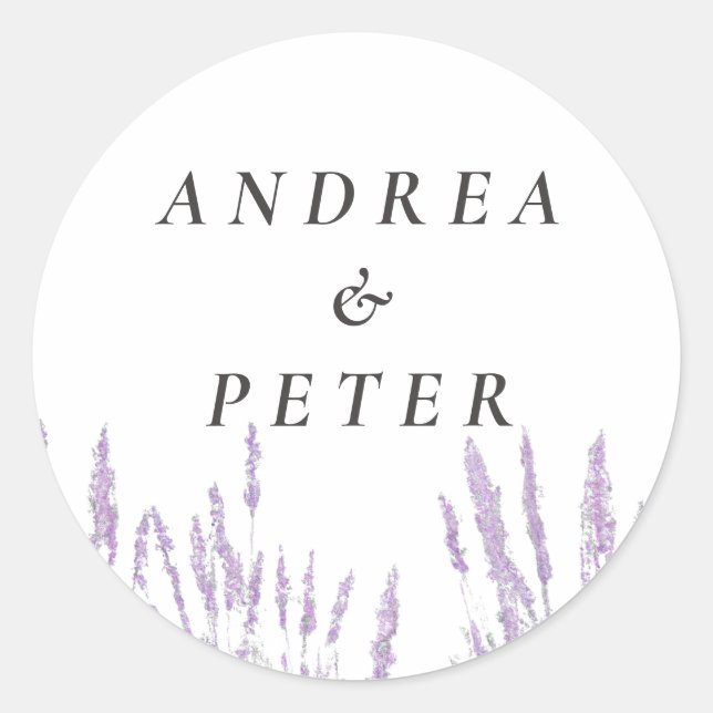 Lavender Wedding Stickers (Vorderseite)