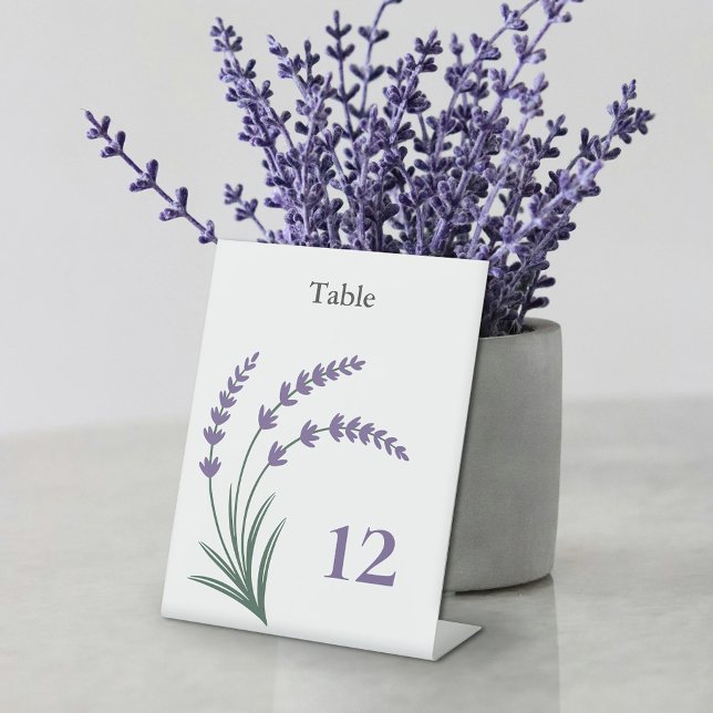 Lavender Wedding Table Number Pedestal Sign Sockelschild (Lavender Wedding Table Numbers Pedestal Sign)