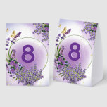 Lavender Wedding Table Number Sign Tischaufsteller<br><div class="desc">Add a soft and romantic touch to your wedding reception with this elegant lavender floral table number sign. Designed with delicate watercolor lavender sprigs, a soft purple gradient center, and subtle gold accents, this piece brings a charming garden aesthetic to your wedding tables. The table number is fully customizable, allowing...</div>