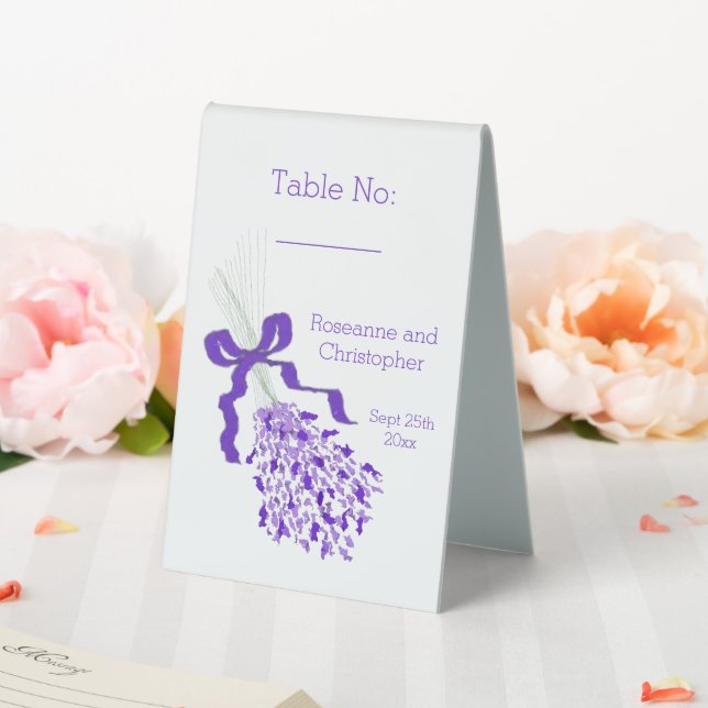 Lavender Wedding Tischaufsteller (In Situ (Hochzeit))