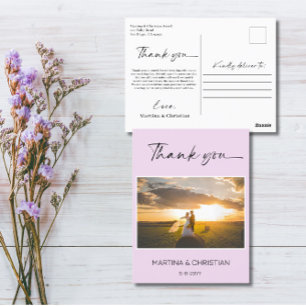 Lavender Wedding Vielen Dank Foto Postcard Postkarte
