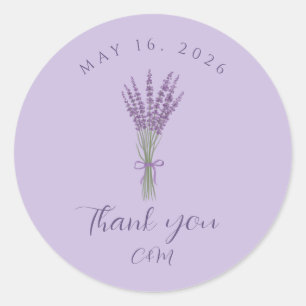 Lavender Wedding Vielen Dank Runder Aufkleber