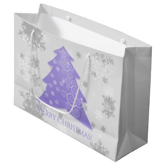 Lavender Weihnachtsbaum Geschenktasche Große Geschenktüte (Vorderseite Schrägansicht)