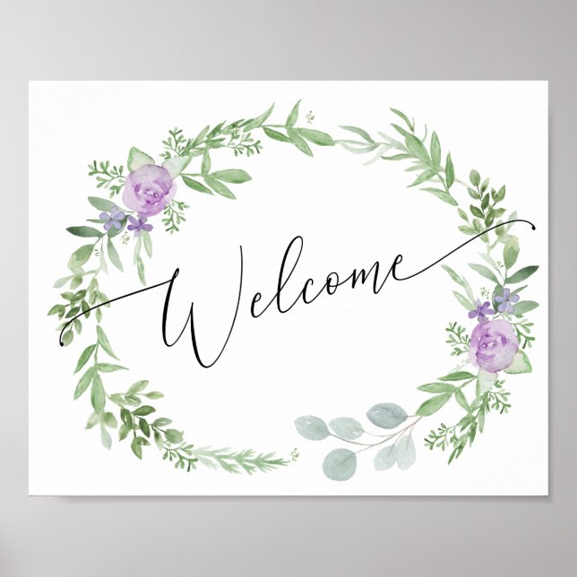 Lavender Welcome Sign - Hochzeit oder Dusche Poster (Vorne)