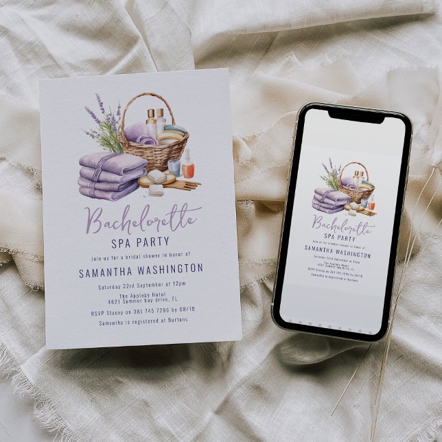 Lavender Wellness-Center Day Brautparty Einladung (Von Creator hochgeladen)