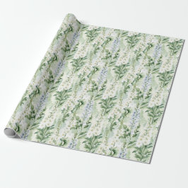 Lavender White Delphinium Flowers Bridal Shower Geschenkpapier