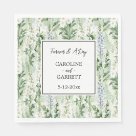 Lavender White Delphinium Flowers Bridal Wedding Serviette