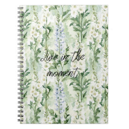 Lavender White Delphinium Flowers   Notizblock