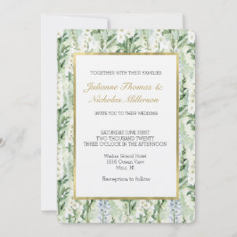 Lavender White Delphinium Flowers Wedding Einladung