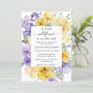 Lavender Wild Blume Meadow Yellow Baby Dusche Einladung