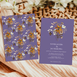 Lavender Wildblume Boho Hochzeit im Herbst Einladung